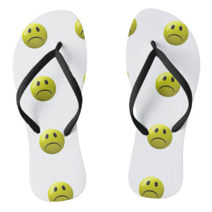 unhappy face emoji sandals shoes flip flops