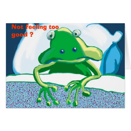 unhappy frog, Not feeling too good ? Cards (Front Horizontal)