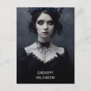 Unhappy Halloween. Gothic girl witch  Postcard