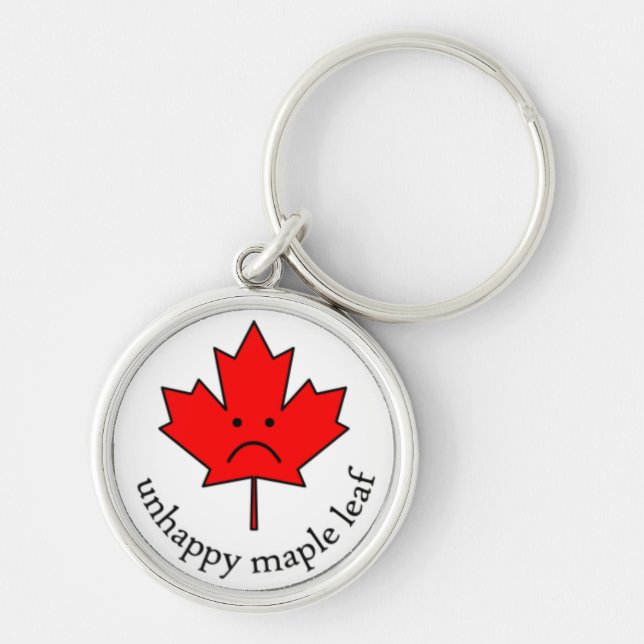 Unhappy Maple Leaf keychain (Front)
