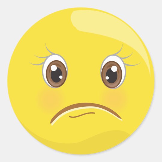 Unhappy Sad  Yellow  Emoji  Face  Stickers Zazzle com