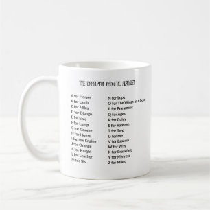 Unhelpful Phonetic Alphabet Mug