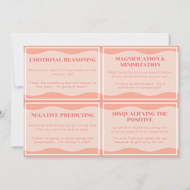 Unhelpful Thinking Styles Modern Peach Set Cards 3 (Front)