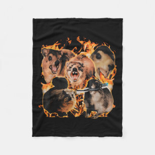 Unhinged Rock Hyrax Awawa Animal Humor Retro Men W Fleece Blanket