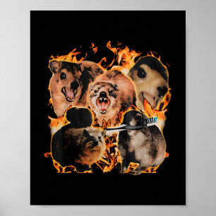 Unhinged Rock Hyrax Awawa Animal Humor Retro Men W Poster