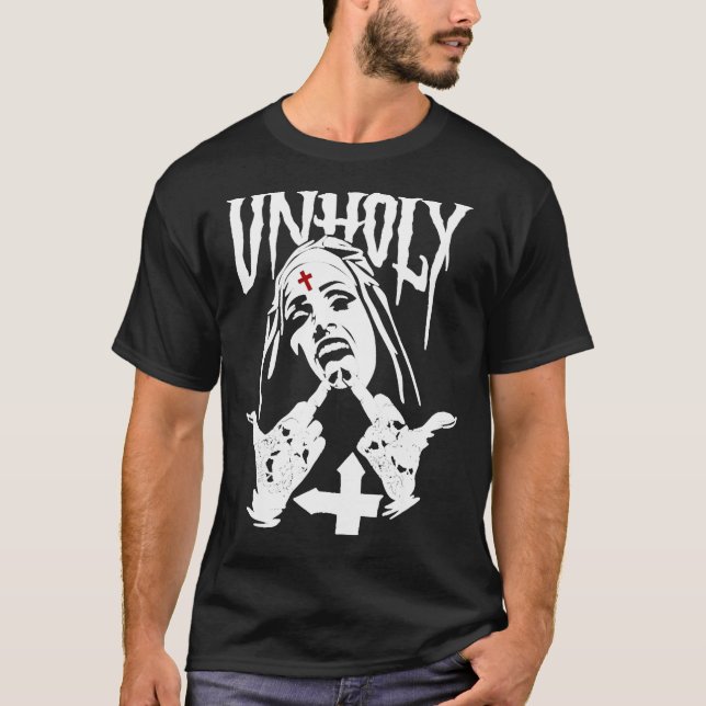 Unholy Satanic Nun Tattoos Classic T-Shirt (Front)