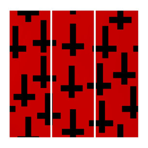 unholy upside down cross red triptych