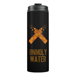 Unholy Water Ritual Cult Cross Black Orange Fire Thermal Tumbler