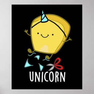 Uni-corn Funny Corn Pun Dark BG Poster