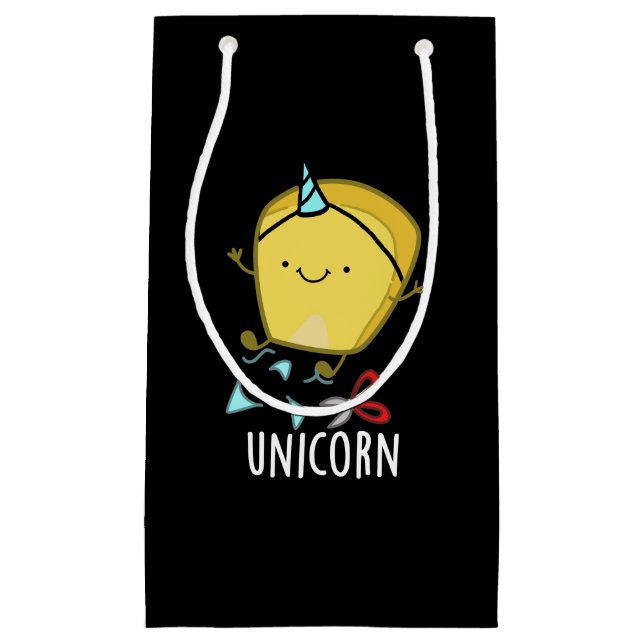 Uni-corn Funny Corn Pun Dark BG Small Gift Bag (Front)