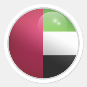 Uni Emirat Arab Glossy Circle Flag  Classic Round Sticker