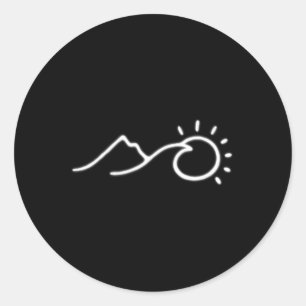 Uni Minimalist Outdoor Explorers Hiking Adventure  Classic Round Sticker