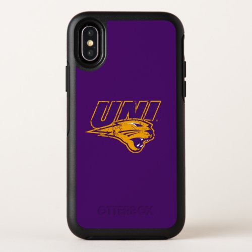 UNI Panthers Logo Distressed OtterBox Symmetry iPhone XS Case