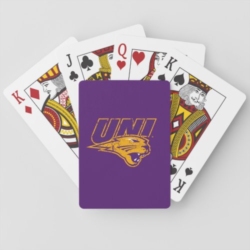 UNI Panthers Logo Distressed Playing Cards