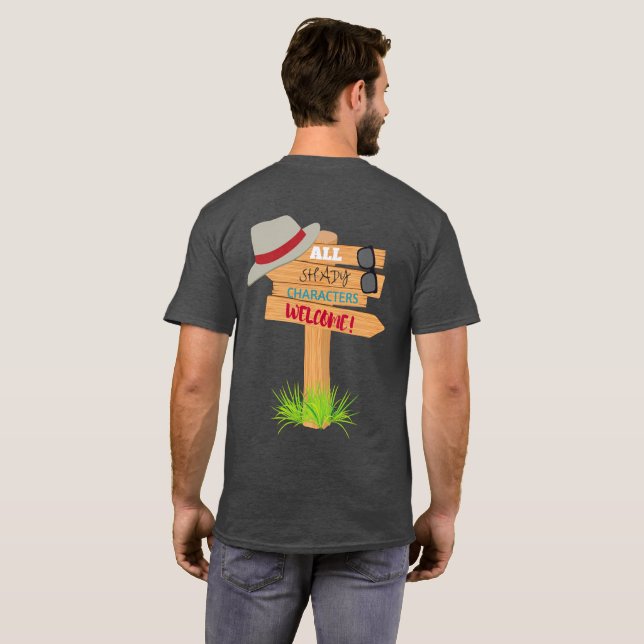 Uni-sex Shady Characters Sign T-Shirt (Back Full)