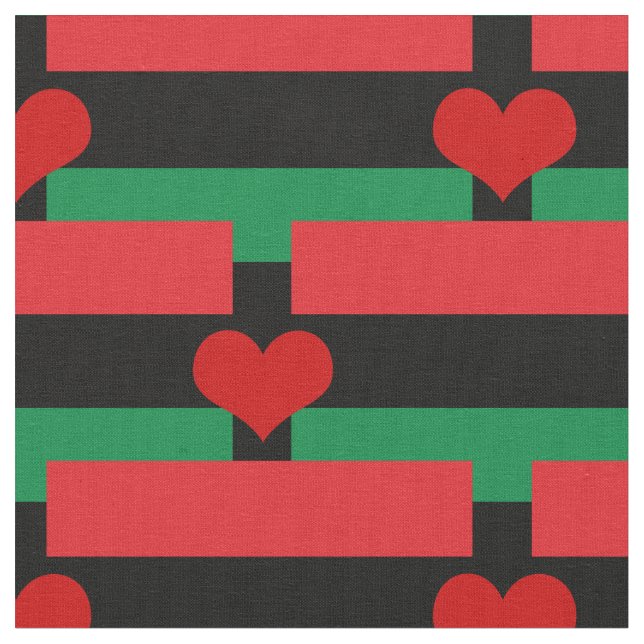 Unia Flag Fabric & Heart - Pan African flag (Close Up)