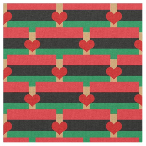 Unia Flag Fabric & Heart - Pan African flag /gold