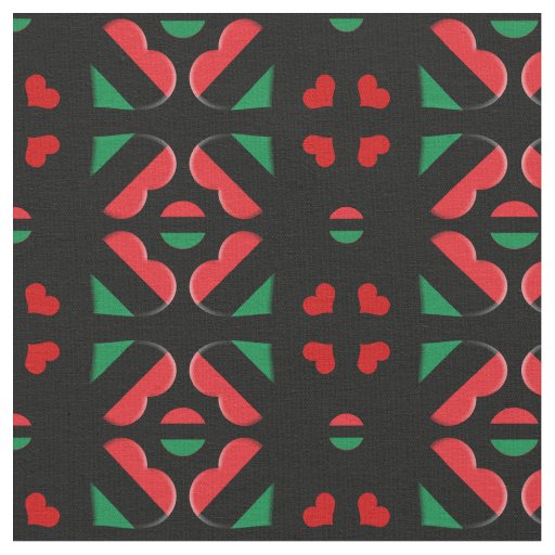 UNIA Flag & Hearts, Pan African / Afro-American Fabric