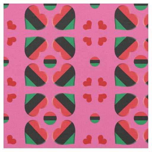 UNIA Flag & Hearts, Pan African / Afro-American Fabric