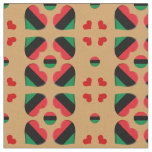 UNIA Flag &amp; Hearts, Pan African / Afro-American Fabric