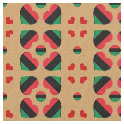 UNIA Flag & Hearts, Pan African / Afro-American Fabric