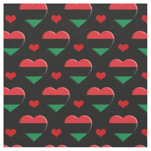 UNIA Flag & Red Heart fashion Fabric / Pan African