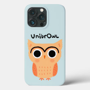 UnibrOwl Unibrow Owl Funny Cute Eyebrows Owl iPhone 13 Pro Case