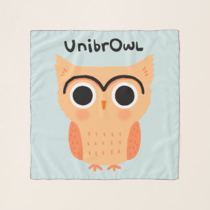 UnibrOwl Unibrow Owl Funny Cute Eyebrows Owl Scarf