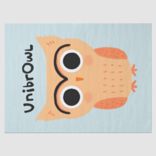 UnibrOwl Unibrow Owl   Funny Cute Eyebrows Owl Tissue Paper