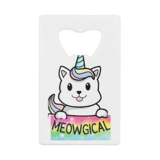 Unicat Caticorn Meowgical Unicorn Cat Men Women Bo Credit Card Bottle Opener