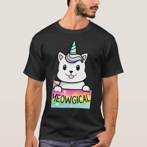 Unicat Caticorn Meowgical Unicorn Cat Men Women Bo T_Shirt