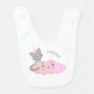 unicat cloud meow pips baby bib