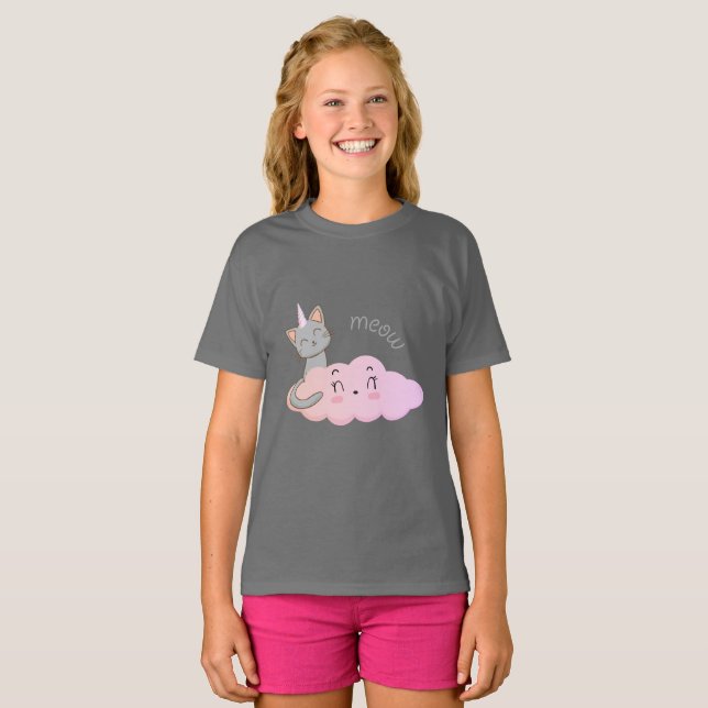 unicat cloud meow T-Shirt (Front Full)