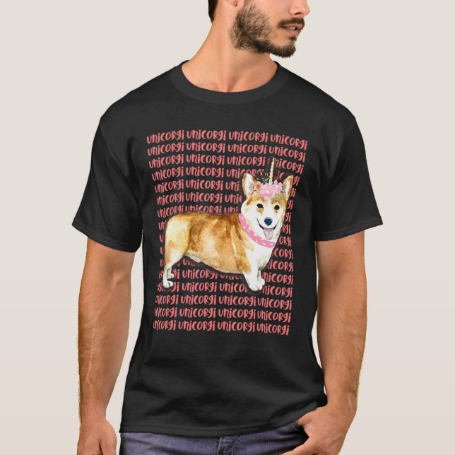 Unicorgi Corgicorn Unicocrn Corgi T-Shirt (Front)