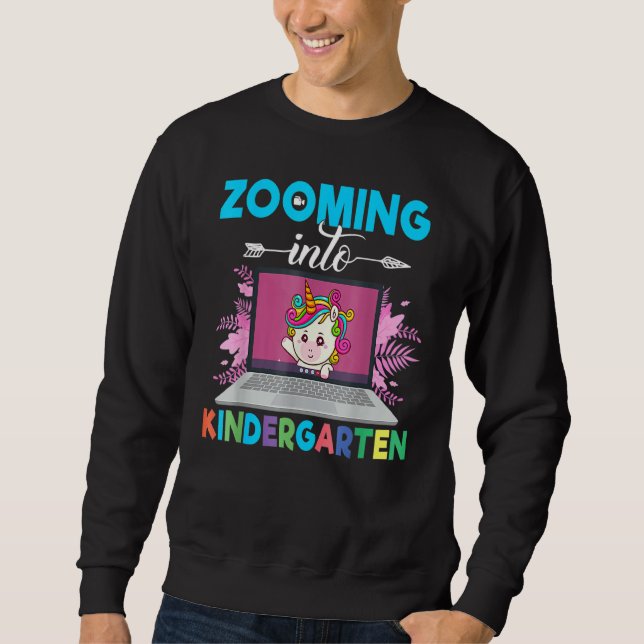 Unicorn 100 Days Of School Girls Zooming Into Kind Sweatshirt (Front)