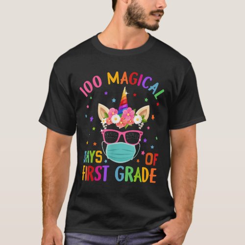 unicorn 100 days of school teacher back to scho T_Shirt