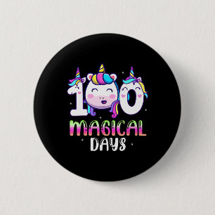 Unicorn 100 Magical Days Girls Kids 100th Day Of S Button