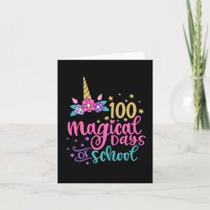 Unicorn 100 Magical Days Of School  Card