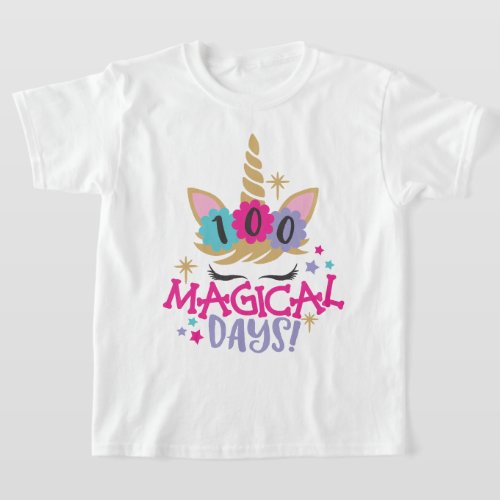Unicorn 100 Magical Days of School T_Shirt