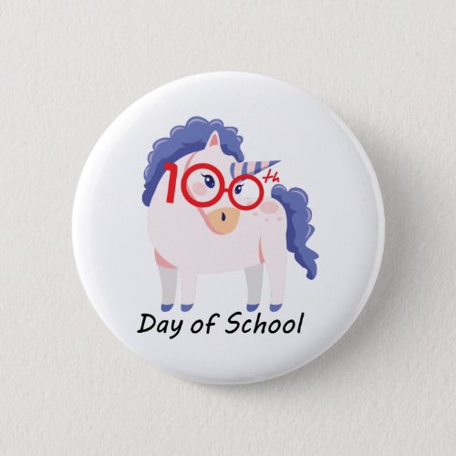 Unicorn 100th Day Of School 100 Days Smarter Gifts Button