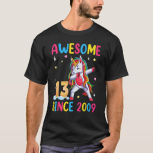 Unicorn 13th Birthday Outfit For Girls Awesome 13 T-Shirt