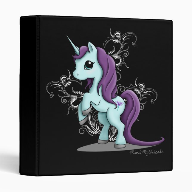Unicorn 1" 3 Ring Binder (Front/Spine)