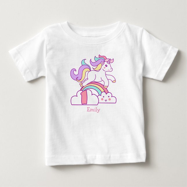 Unicorn 1st Birthday Baby T-Shirt (Front)