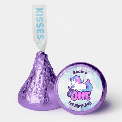 Unicorn 1st Birthday Personalized Hersheys Kisses