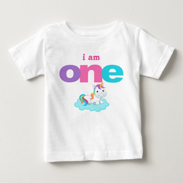 Unicorn 1st Birthday T-shirt Toddler Baby Kid (Front)