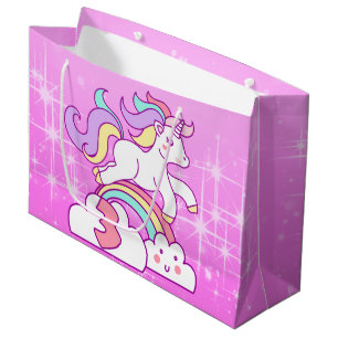 Unicorn 3rd Birthday Large Gift Bag