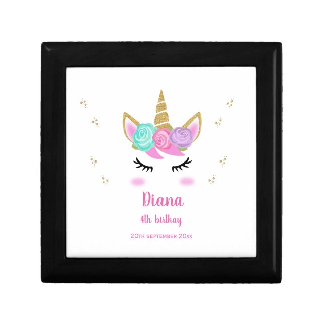 unicorn 4th birthday girl gift box (Front)