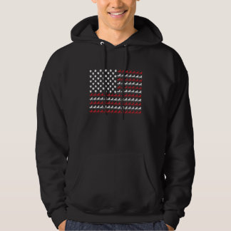 Unicorn 4th Of July Paw Print American Flag Hoodie