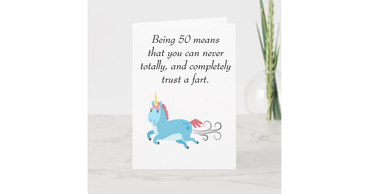 farting unicorn birthday card