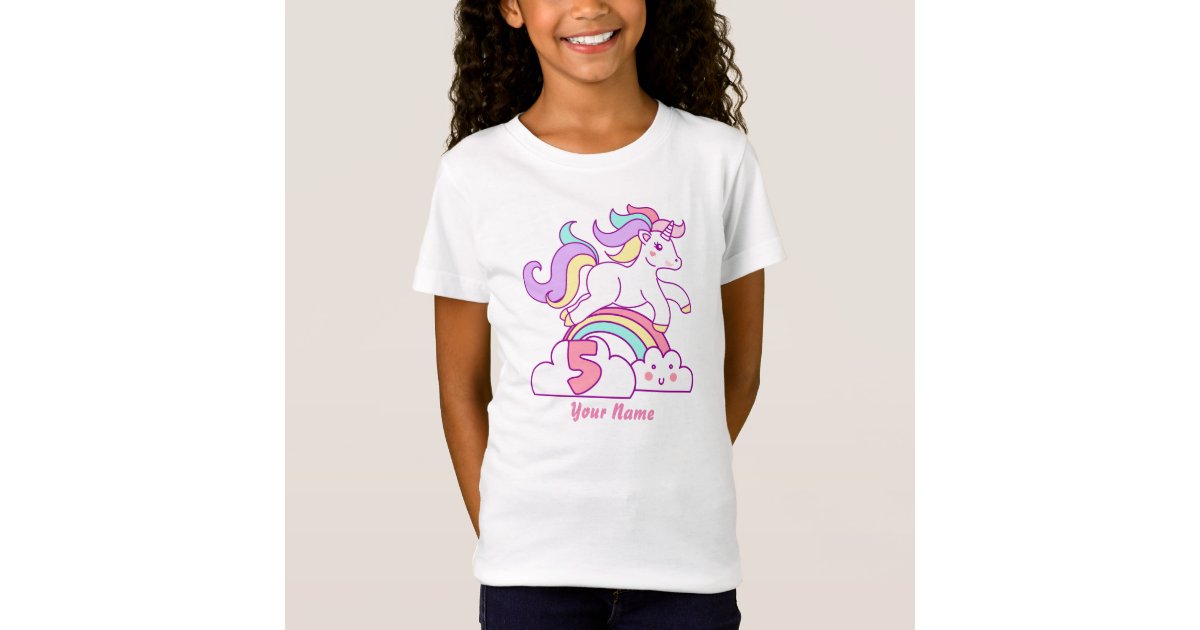 Unicorn 5th Birthday T-Shirt | Zazzle